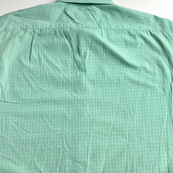 Thomas Pink green checkered cotton shirt F Cuff Sz 17 ~34 made in Ireland 🇮🇪 - Picture 3 of 10